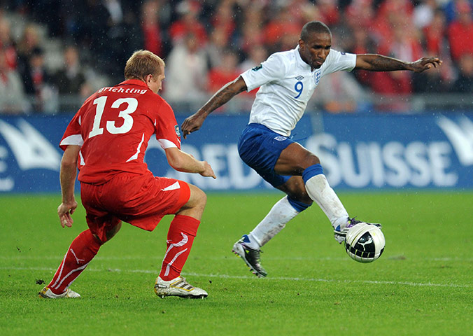 Switzerland v England: Jermain Defoe in action against Switzerland