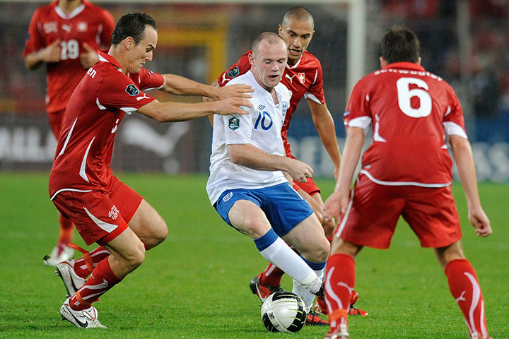 Switzerland v England: Rooney takes on the Swiss defence