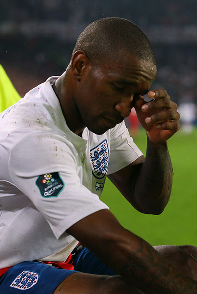 Switzerland v England: Jermain Defoe is stretchered off