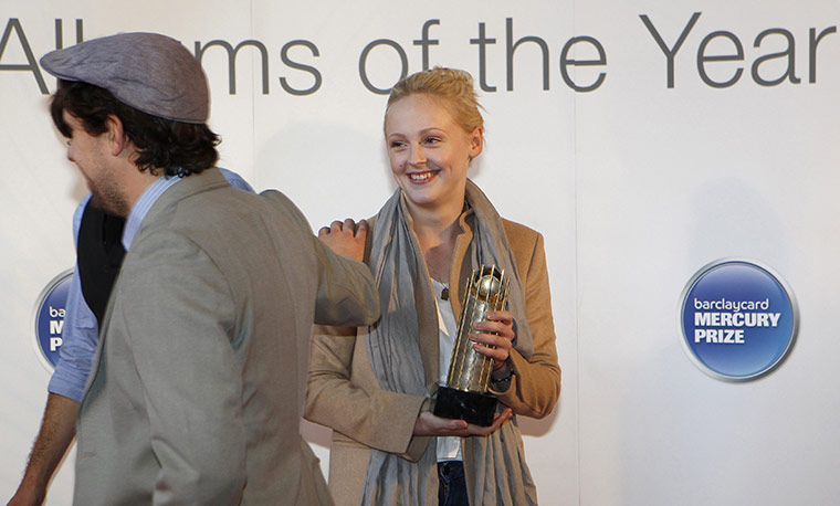 Mercury Prize 2010: Laura Marling is patted on the shoulder by a bandmate