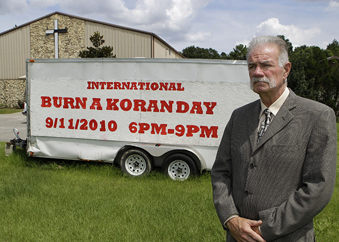 Quran Protest : Rev. Terry Jones at the Dove World Outreach Center in Gainesville, Fla.
