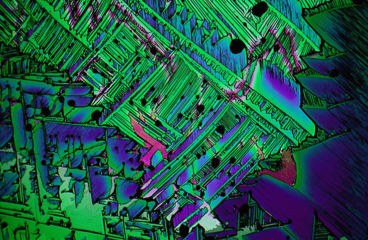 Bike blog:  Sulphur crystals from melt
