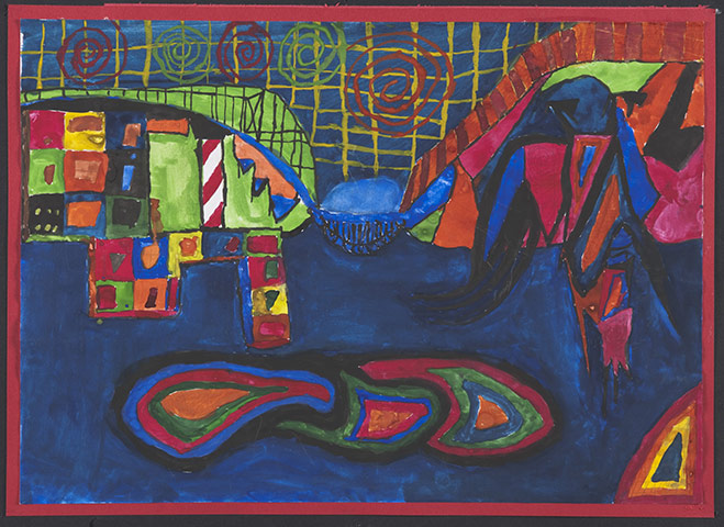 Art Into Literacy: A colourful collage made by a child