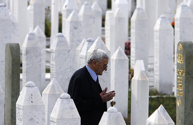 Eid Al-Fitr Festival: Bosnian Muslim prays at  cemetery on first day of Eid al-Fitr in Sarajevo