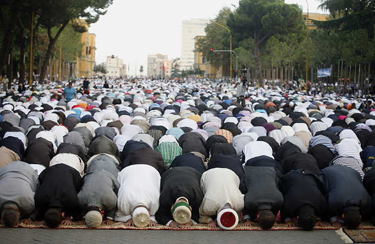 Eid Al-Fitr Festival: Muslims pray to mark the end of the fasting month of Ramadan in Tirana