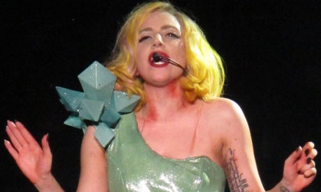 Lady Gaga in concert.