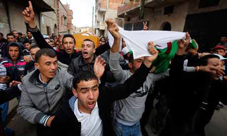 Funeral of demonstrator in Algeria