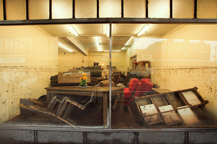 queensland floods: aftermath of flash flooding in in Toowoomba 