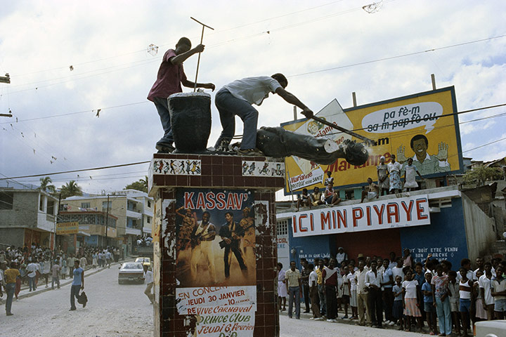 History of Haity: Demonstrators Destroying Effigy