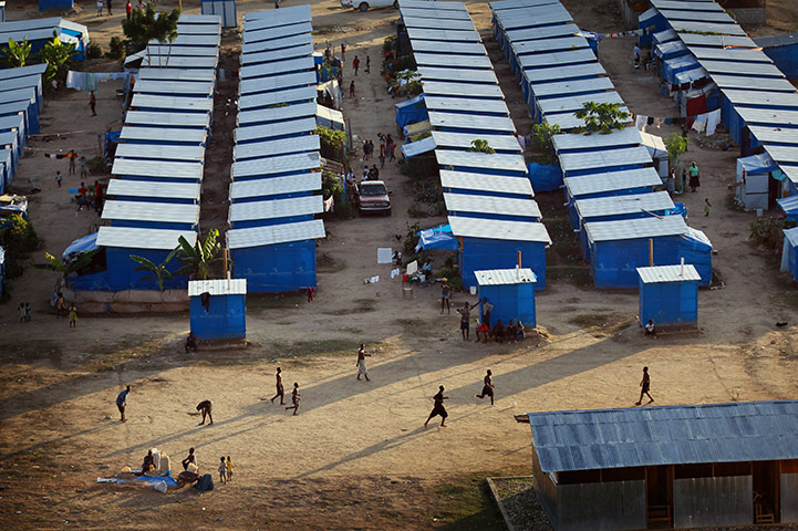 Haiti one year on: January 8, 2011: People displaced by the quake live in temporary shelters 