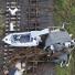 Brisbane floods: A boat sits on rail tracks following flooding in the town of Grantham