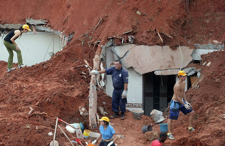 Brazil floods: A house is seen cover with mud after being hit in Nova Friburgo