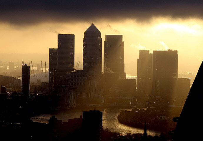 Week in business: Canary Wharf, London at sunrise 