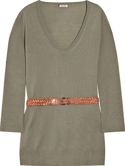 Key trends: knitwear: Jumper with leather belt