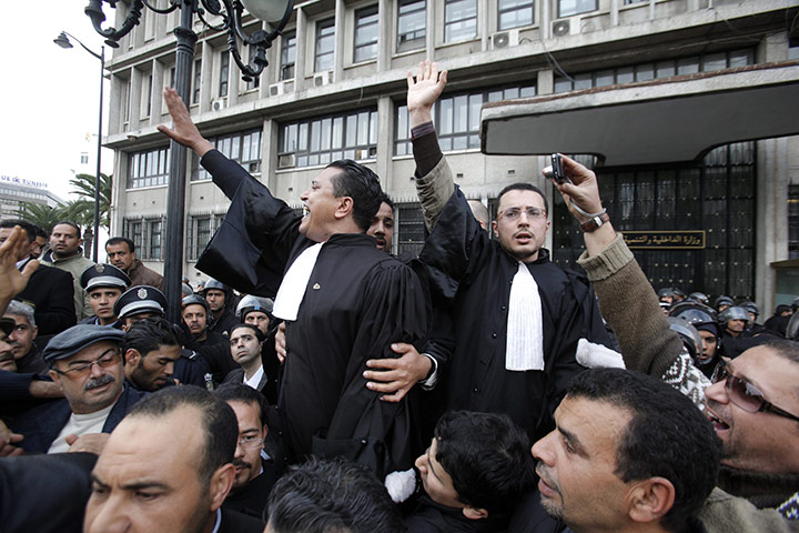 protests in tunisia: Protest in Tunis