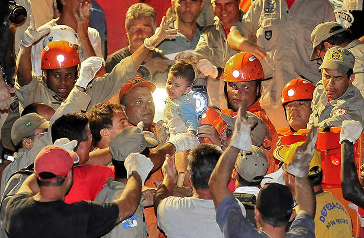 brazil mudslide aftermath: 6-month old baby Nicolas Guimaraes Baretto rescued in brazil