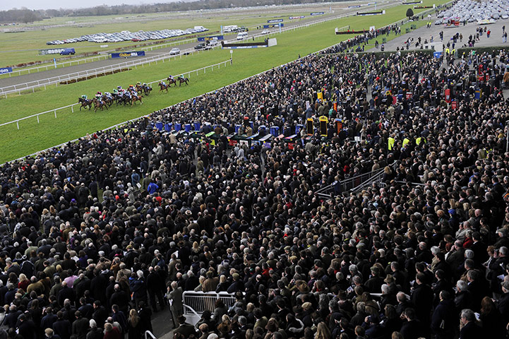 King George VI: Huge crowd watch the William Hill Novices' Hurdle