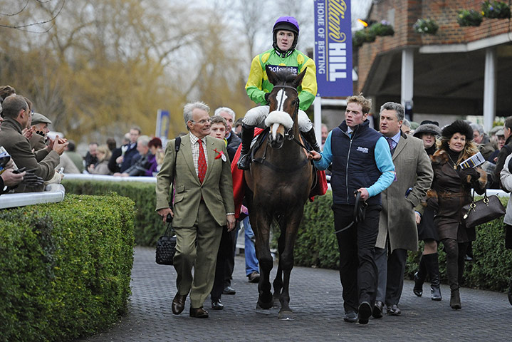 King George VI: Punters applaud Kauto Star as he is led back to the winners enclosure 