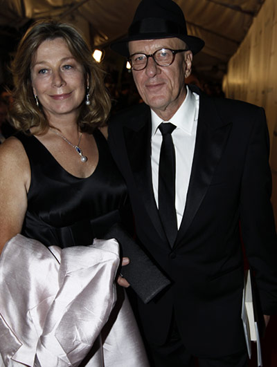 Golden Globes film: Geoffrey Rush and his wife Jane Menelaus