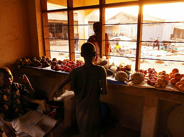 Sudan election: Vegetables for sale in a market in Yambio