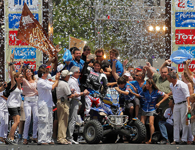 Dakar Update: Alejandro Patronelli of Argentina winner of the quad category celebrates