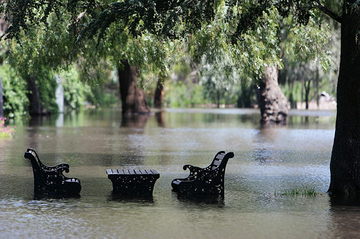 Victoria flood: Flooded park in Horsham, Australia