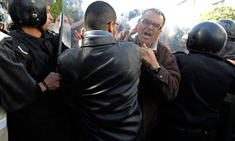 A Tunisian demonstrator