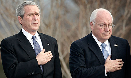 dick cheney heart pump. George Bush and Dick Cheney in