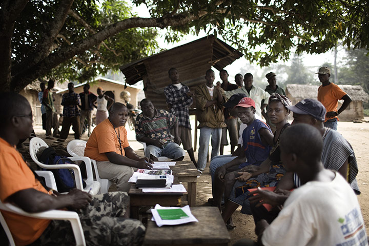 Refugees in Liberia: Ivory Coast refugees in camp next to the border