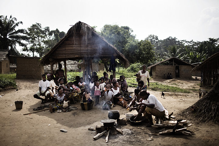 Refugees in Liberia: Ivory Coast refugees in camp next to the border