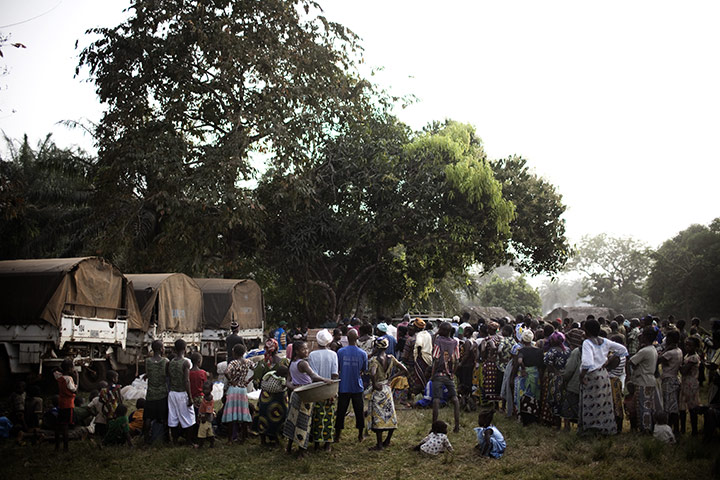 Refugees in Liberia: Ivory Coast refugees in camp next to the border