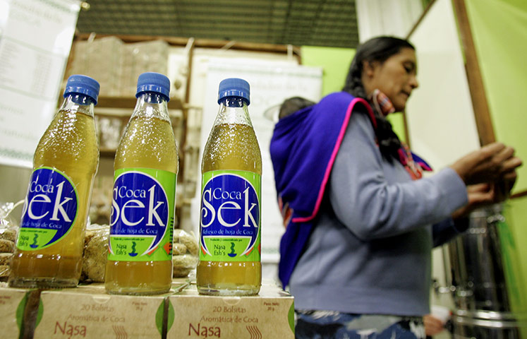 Coca products: A Nasa Indian woman visits a stand advertising Coca Sek cola