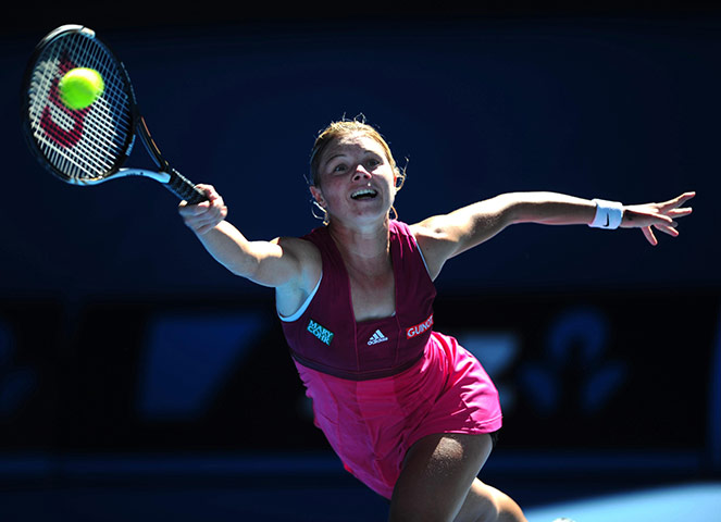 Australian Open Day 3: Sandra Zahlavova stretches to reach a Venus Williams shot