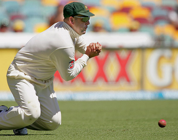 Fat Cricketers: Australian fieldsman Darren Lehmann drops a catch