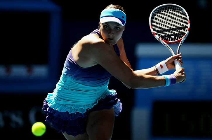 Melbourne Tennis Day 4: Nadia Petrova of Russia plays a backhand against Alicia Molik