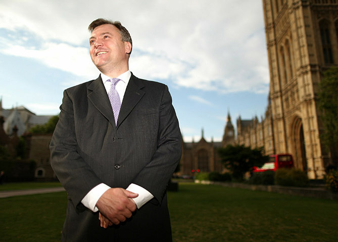 Shadow cabinet reshuffle: Ed Balls poses for photographers near Parliament