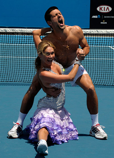 tennis: Novak Djokovic with Kim Johnson