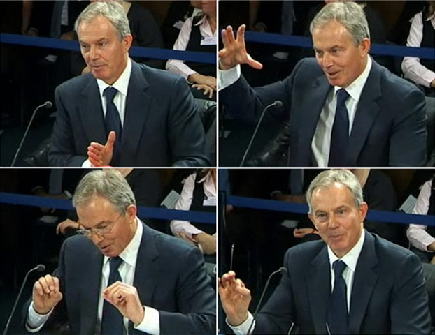 blair at chilcot: Tony Blair gives evidence to Iraq war inquiry