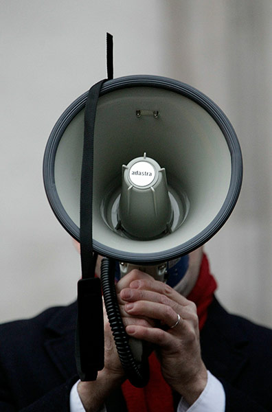 blair at chilcot: Demonstrators chant anti-war slogans