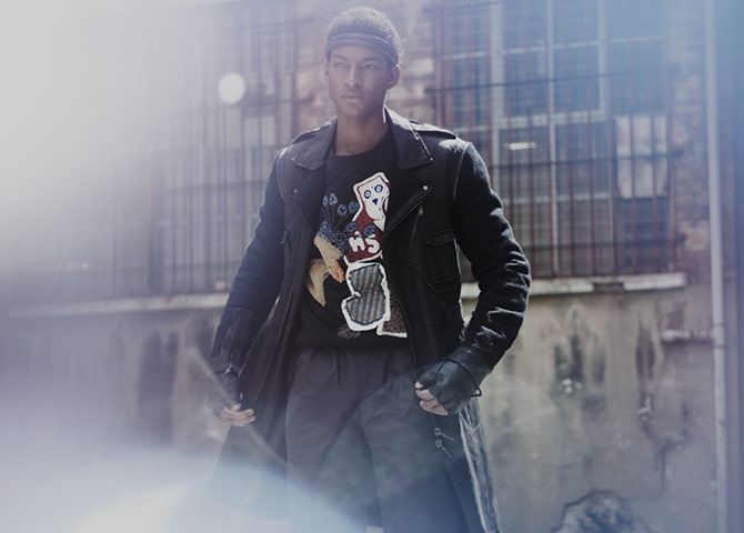 Key trends: leather: Model wearing Lanvin