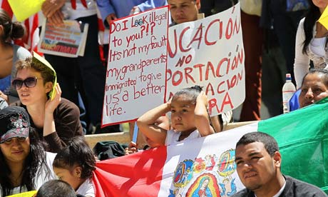 Activists in Arizona protesting against immigration law