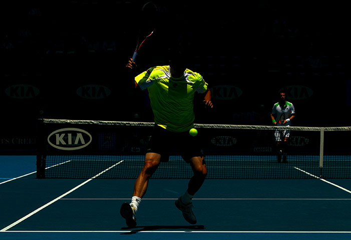 Australian Open Day 6: Guillermo Garcia-Lopez plays a between the legs flick 