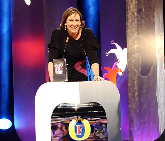 British Comedy Awards: Miranda Hart collects an award