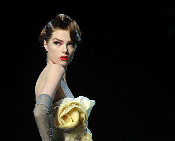 Paris Fashion Week: A model walks the runway during the Christian Dior show