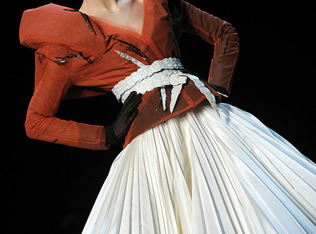 Paris Fashion Week: Detail of a model's outfit