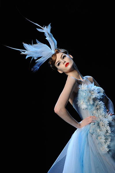 Paris Fashion Week: A model displays a creation by british designer John Galliano