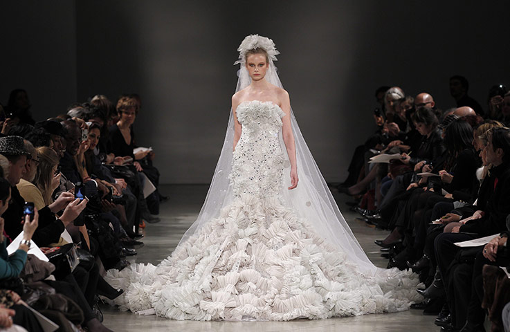 Paris Fashion Week: A model presents a creation by Lebanese designer Georges Hobeika