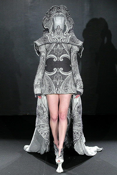 Paris Fashion Week: A model walks the runway during the Jantaminiau show