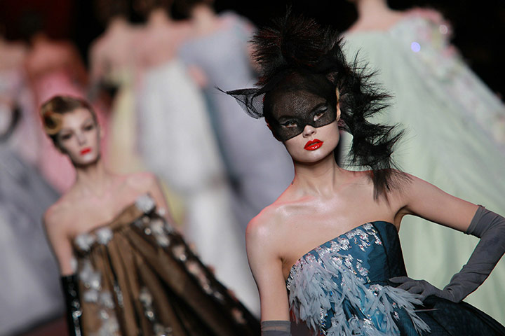 Paris Fashion Week: A model walks the runway during the Christian Dior show