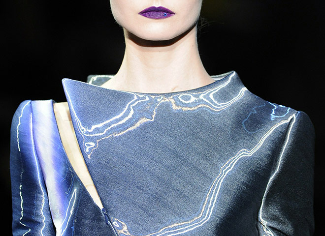 Paris Fashion Week: A model presents a creation by Giorgio Armani Prive